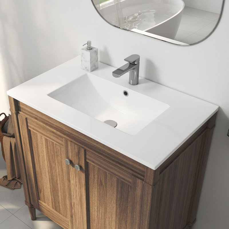 Eridanus Tucson 30" W x 18" D Vitreous China Single Vanity Top Sink in White (Sink Only ...